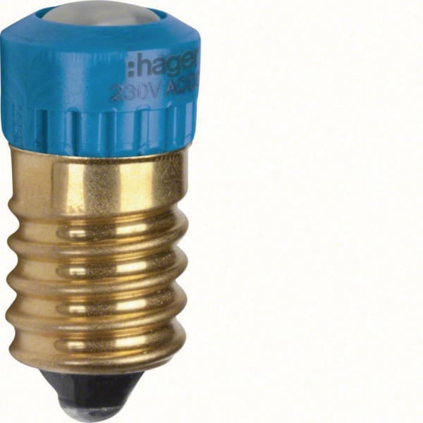 HAGER - LED-Lampe für Lichtsignal E14 und Drucktaster 230 V blau