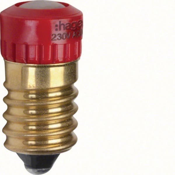 HAGER - LED-Lampe für Lichtsignal E14 und Drucktaster 230 V rot