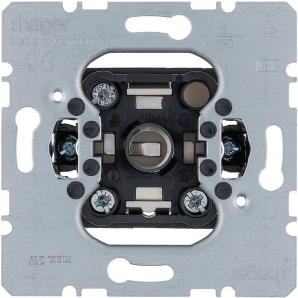 HAGER - Drucktaster und Lichtsignal E10 Schließer, 2 A, UP