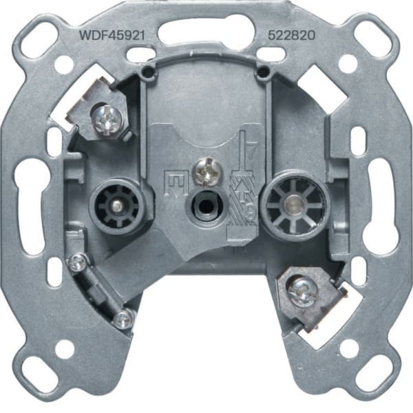 HAGER - Antennen-Steckdose 2-Loch TV, FM, 8dB Durchgangsdose, UP