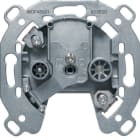 HAGER - Antennen-Steckdose 2-Loch TV, FM, 8dB Durchgangsdose, UP
