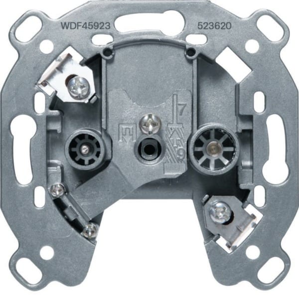 HAGER - Antennen-Steckdose 2-Loch TV, FM, 20dB Durchgangsdose, UP