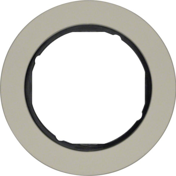 HAGER - Rahmen R.classic 1fach Edelstahl/schwarz