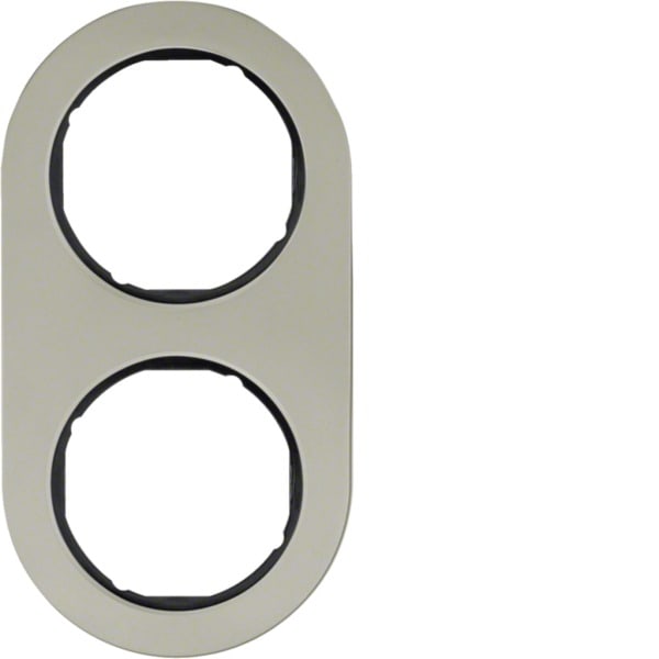 HAGER - Rahmen R.classic 2fach Edelstahl/schwarz