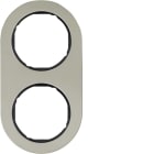 HAGER - Rahmen R.classic 2fach Edelstahl/schwarz