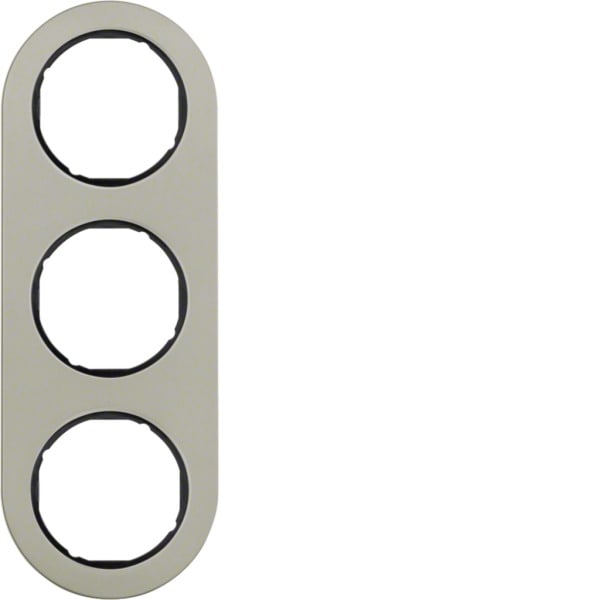 HAGER - Rahmen R.classic 3fach Edelstahl/schwarz