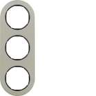 HAGER - Rahmen R.classic 3fach Edelstahl/schwarz
