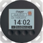 HAGER - R.x Temperaturregler mit Schließer, schwarz glänzend