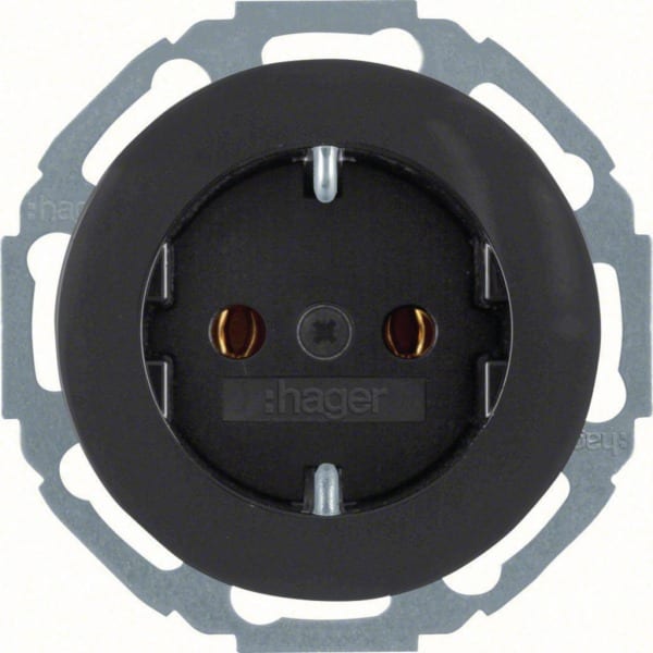 HAGER - R.x SSD mit Schraubklemmen schwarz glänzend