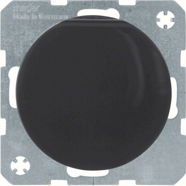 HAGER - R.x SD SD mit Schutzkontaktstift Klappdeckel, schwarz glänzend