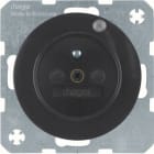 HAGER - R.x SD, Schuko-sti. Kont. LED schwarz glänzend