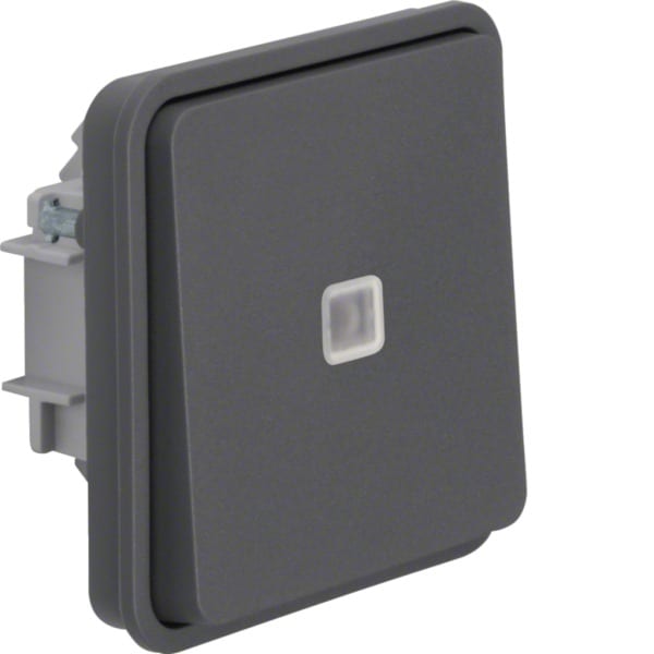 HAGER - W.1 Kontrollschalter-Einsatz Wippe, AP/UP, Linse, grau matt, IP55