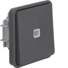 HAGER - W.1 Taster-Einsatz mit Wippe, beleuchtet, Wechsler, IP55, grau matt