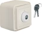 HAGER - W.1 Schlüssel-Schalter, 3 Pos. u. Aufdruck 0, 1 und 2 AP, IP55, pw. matt