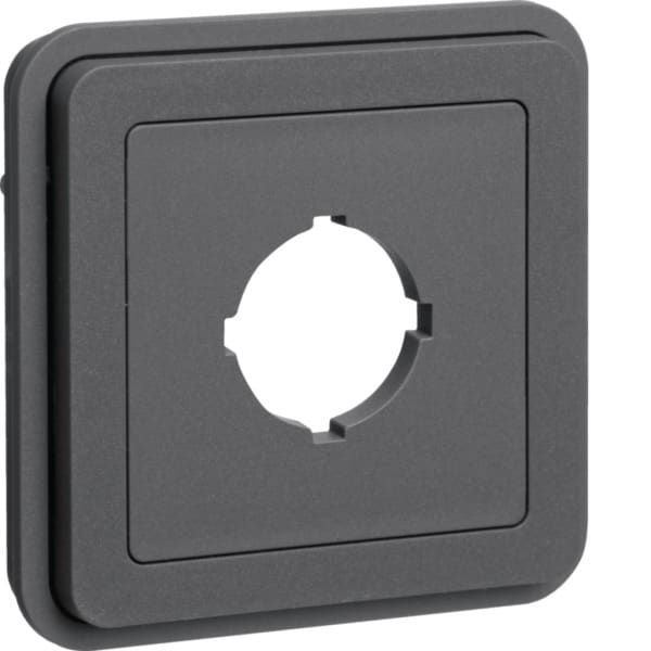 HAGER - W.1 Abdeckung mit Stecköffnung Ø22.5 mm, IP55, grau matt