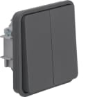 HAGER - W.1 Serientaster-Einsatz mit Wippe 2fach und gem. Eingangskl. grau m.