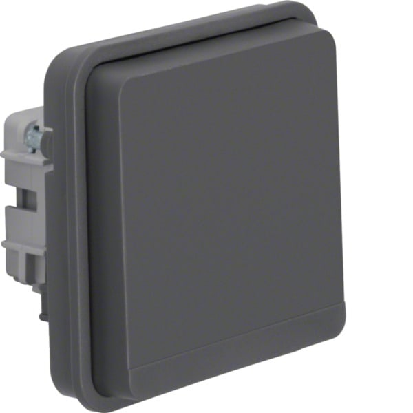 HAGER - W.1 SD-Einsatz mit Schutzkontaktstift, IP55, grau matt