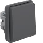 HAGER - W.1 SSD-Einsatz SCHUKO mit Klappdeckel, IP55, grau matt