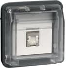 HAGER - W.1 UAE SD-Einsatz 8-polig, 1fach geschirmt, Kat.6, IP55, grau matt