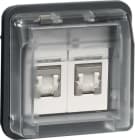 HAGER - W.1 UAE SD-Einsatz 8-polig, 2fach geschirmt, Kat.6, IP55, grau matt