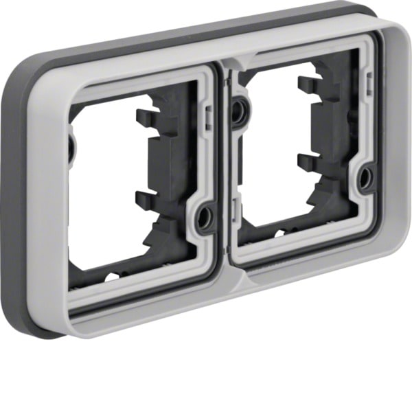HAGER - W.1 Rahmen 2fach waagrecht UP, IP55, grau matt