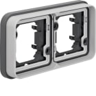 HAGER - W.1 Rahmen 2fach waagrecht UP, IP55, grau matt