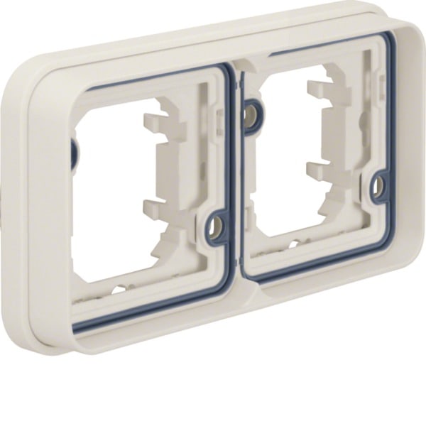 HAGER - W.1 Rahmen 2fach waagrecht UP, IP55, polarweiß matt