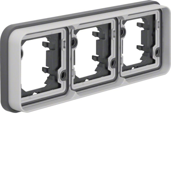 HAGER - W.1 Rahmen 3fach waagrecht UP, IP55, grau matt