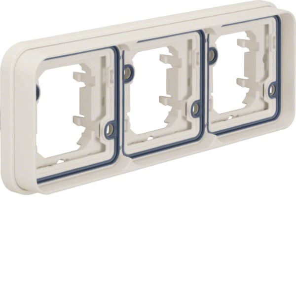 HAGER - W.1 Rahmen 3fach waagrecht UP, IP55, polarweiß matt