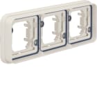 HAGER - W.1 Rahmen 3fach waagrecht UP, IP55, polarweiß matt