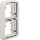 HAGER - W.1 Rahmen 2fach senkrecht UP, IP55, polarweiß matt