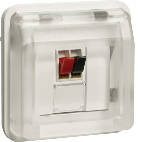 HAGER - W.1 LS-Anschlussdosen-Einsatz 1fach mit Klappdeckel, IP55, polarweiß