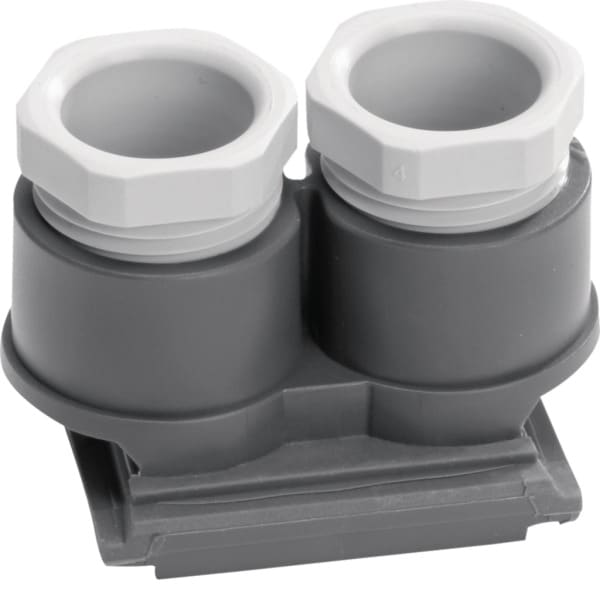 HAGER - W.1 Rohreinführung 2fach M20x1,5 für Gehäuse AP, IP55, grau