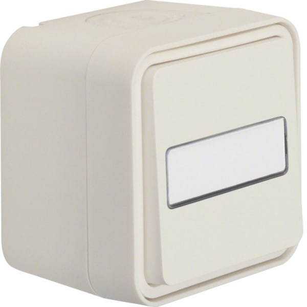 HAGER - W.1 Wechselschalter AP mit Beschr.feld, IP55, polarweiß matt