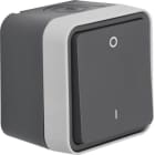 HAGER - W.1 Ausschalter AP 2-polig mit Aufdruck 0 und 1, IP55, grau matt