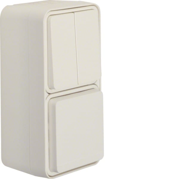 HAGER - W.1 SSD/WSS Kombination IP55, senkrecht, plarweiß matt