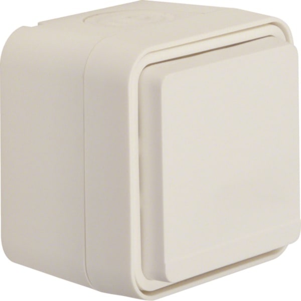 HAGER - W.1 SSD mit Klappdeckel IP55, polarweiß matt