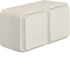 HAGER - W.1 SSD 2fach waagrecht mit Klappdeckel, polarweiß matt