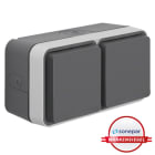 HAGER - MS! W.1 SSD 2fach waagrecht 4 Leitungseinf., grau/Lichtgrau matt