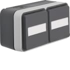 HAGER - W.1 SSD 2fach waagrecht mit Beschrift.feld, grau/lichtgrau matt