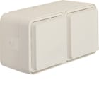 HAGER - W.1 SSD 2fach waagrecht mit erh. Ber.schutz, polarweiß matt