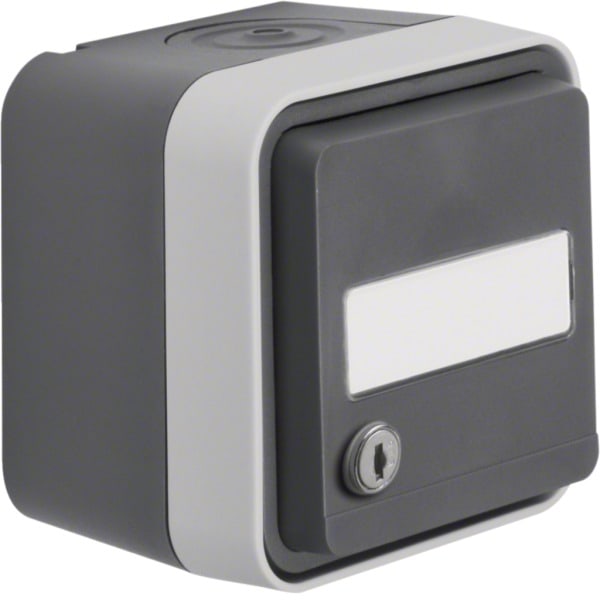 HAGER - W.1 SSD m. Schloß und gleicher Schließung, Beschr.feld. gr./lichtgr. m.