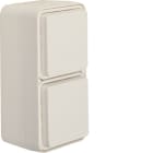 HAGER - W.1 SSD 2fach senkrecht mit Klappdeckel, polarweiß matt
