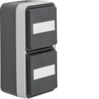 HAGER - W.1 SSD 2fach senkrecht mit Klappdeckel, grau/lichtgrau matt