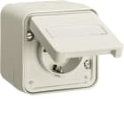 HAGER - W.1 SSD 1fach mit Klappdeckel, IP55, polarweiß matt