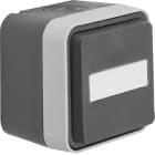 HAGER - W.1 SSD 1fach mit Klappdeckel, Beschr.feld, grau/lichtgrau matt