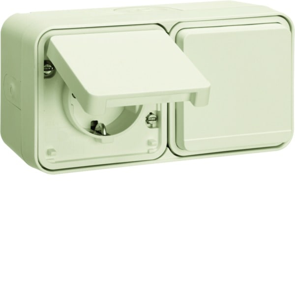 HAGER - W.1 SSD 2fach waagrecht 4 Leitungseinf., polarweiß matt