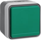 HAGER - W.1 SSD 1fach mit grünem Klappdeckel, IP55, grau