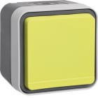 HAGER - W.1 SSD 1fach mit gelbem Klappdeckel, IP55, grau