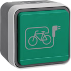 HAGER - W.1 SSD 1fach mit grünem Klappdeckel und Symbol E-Bike